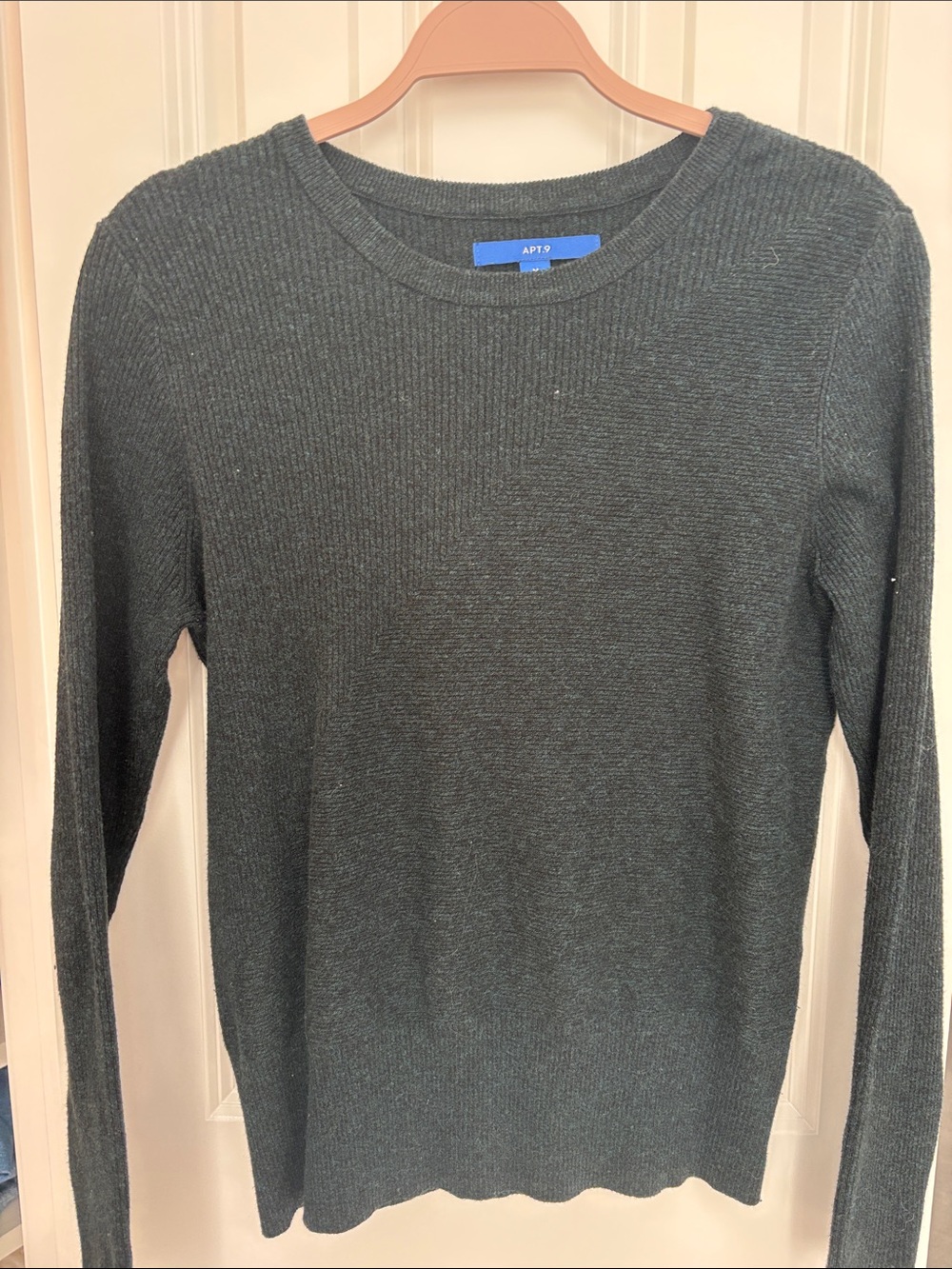 Apt. 9 Dark Green Ribbed Crewneck Sweater